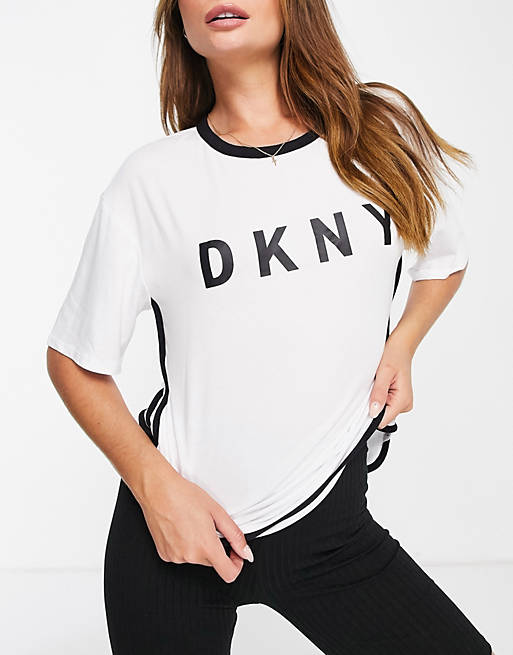 DKNY Sleepwear logo t shirt in white