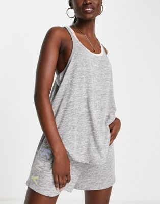 DKNY Sleepwear tank and boxer set in grey and coral marl