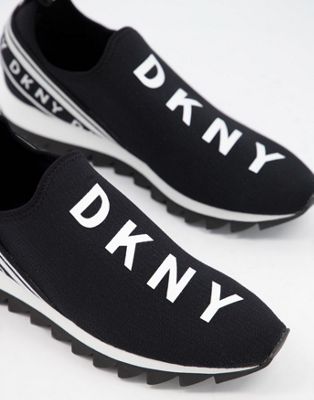 DKNY slip on logo trainers in black | ASOS