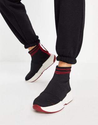 DKNY slip on sock trainer in black