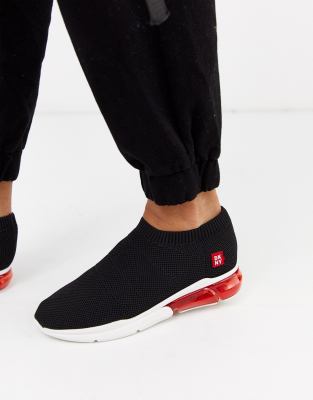 dkny black slip on trainers