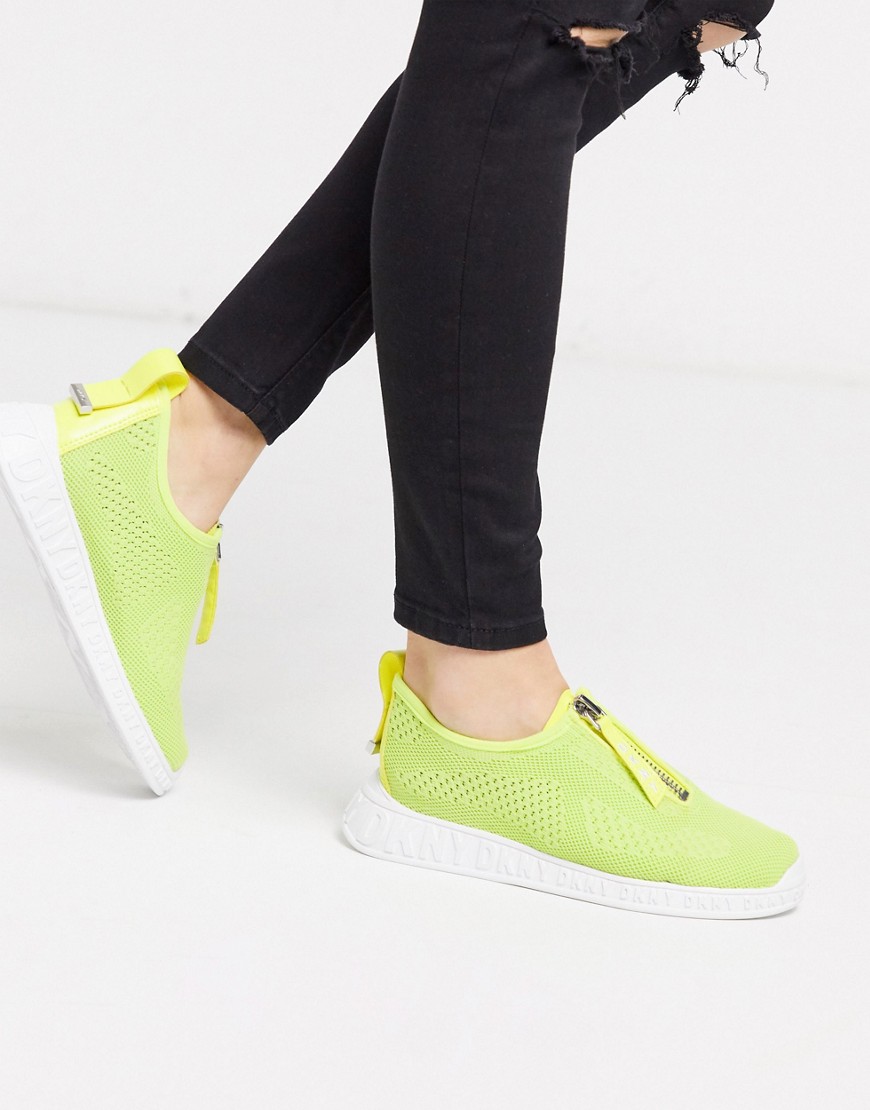 DKNY – Sneakers i neon med loaferdesign-Gul