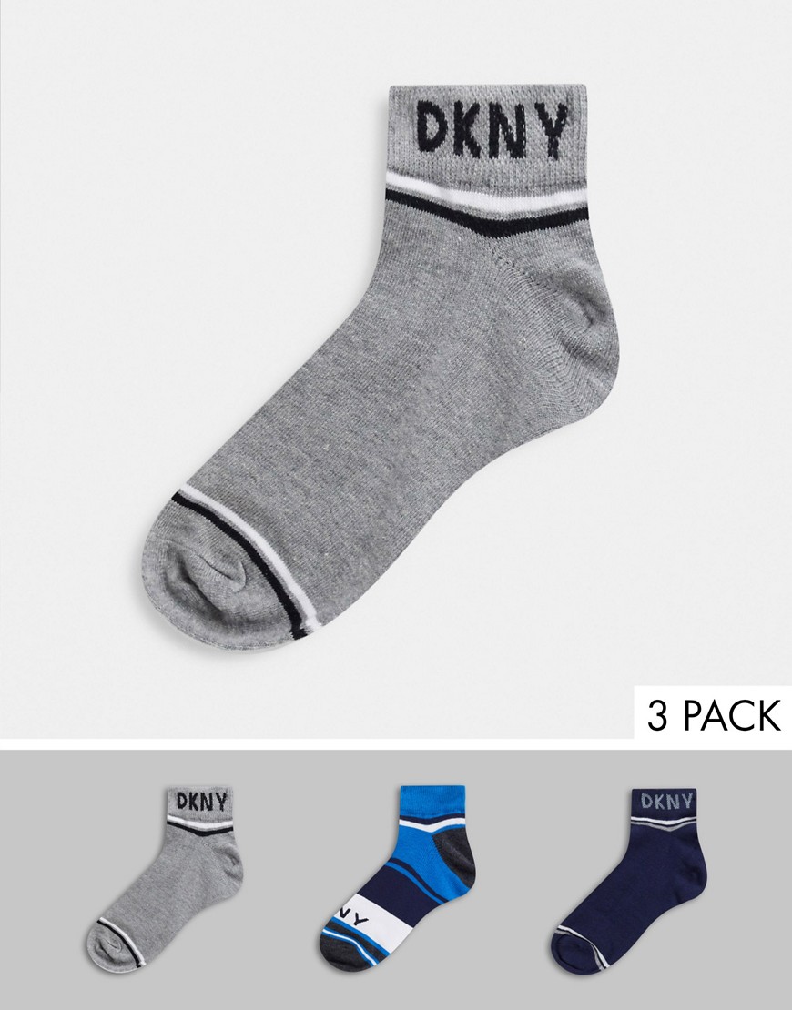 DKNY – Sneakerstrumpor i 3-pack-Flerfärgad