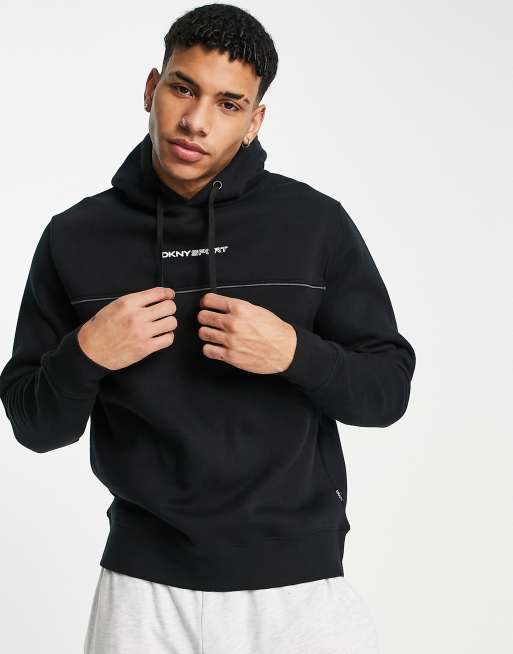 DKNY Sport chest logo hoodie in black