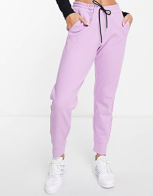 DKNY Sport logo jogger with side panel in pink