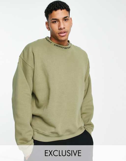 DKNY Sweatshirt Branded Sweatshirt full-sleeve crew neck White DKNY Fashion  Brand sweatshirt for men –