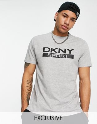 DKNY Sport printed chest logo t-shirt in grey