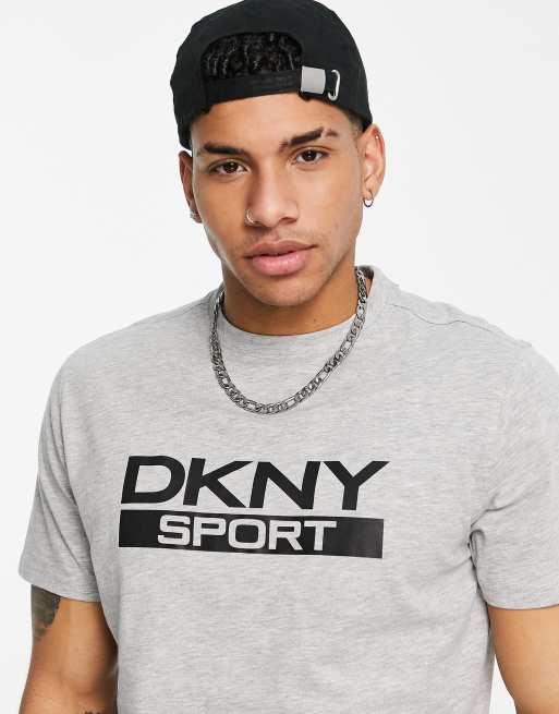 DKNY Sport printed chest logo t-shirt in grey