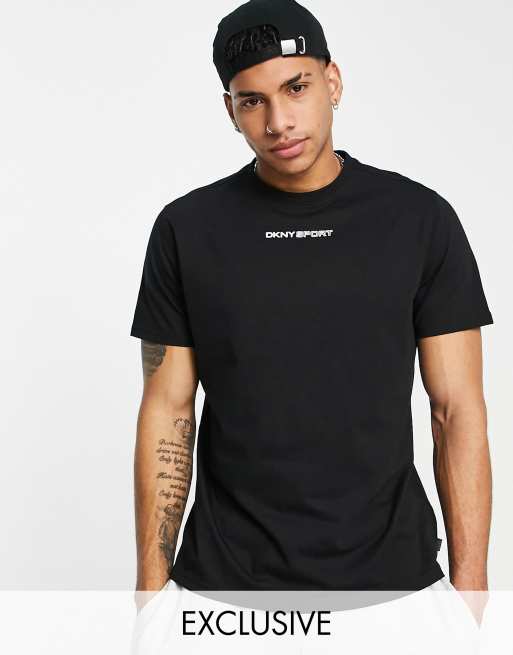 DKNY Sport printed chest logo t-shirt in black