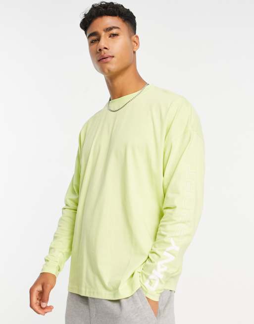 DKNY St Laurence long sleeve t-shirt in lemon