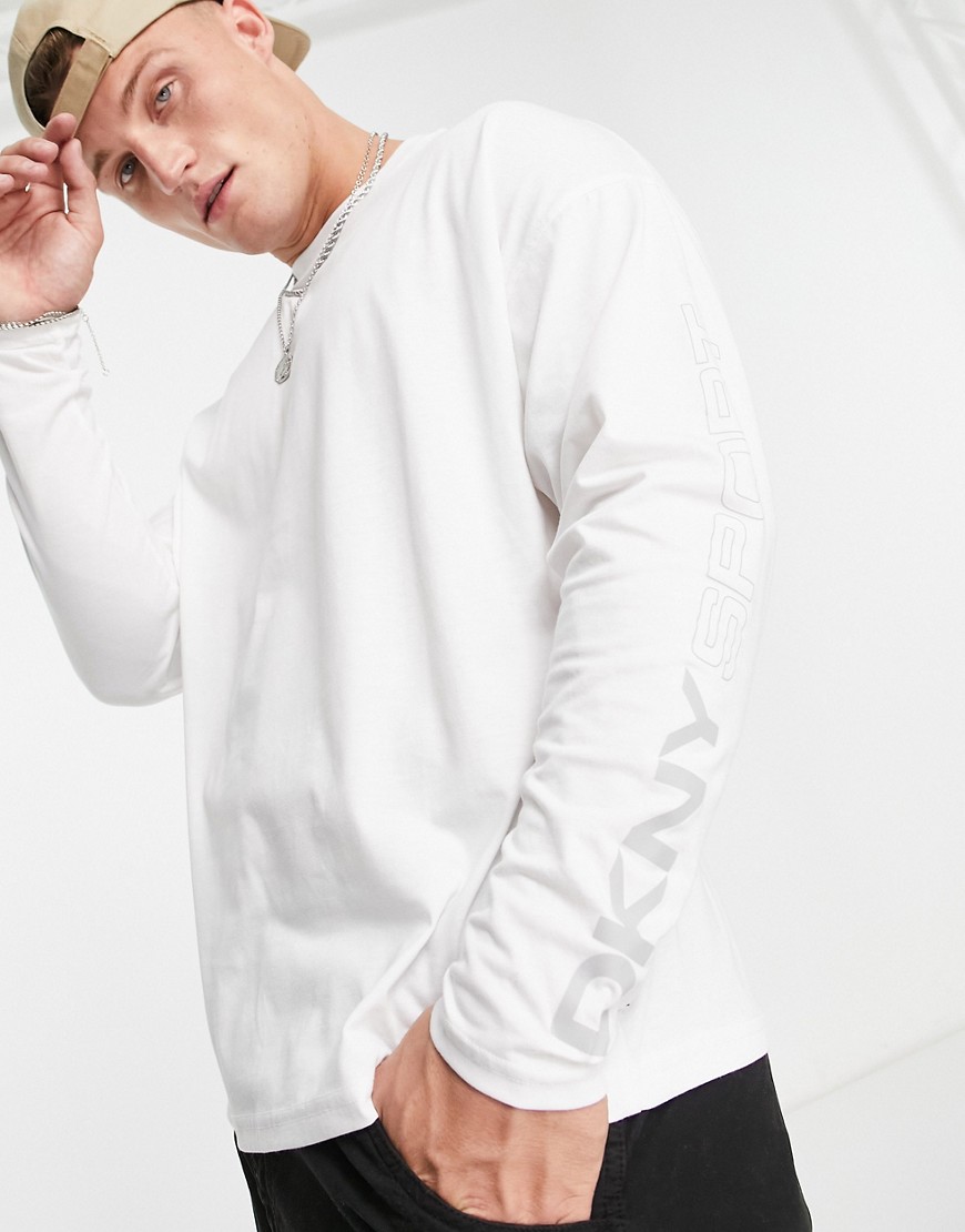 DKNY St Laurence long sleeve t-shirt in white