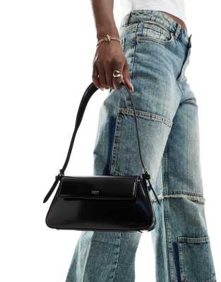 DKNY Women's Orion Flap Shoulder Bag - Pebbled Leather With Snakeskin Detail - View #6