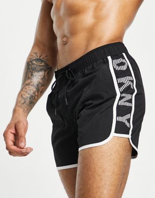 DKNY swim short with logo side detail navy and white