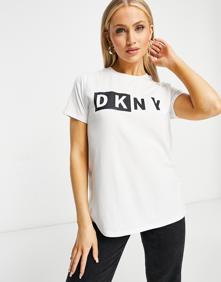 DKNY - T-shirt met logo op voorkant in wit