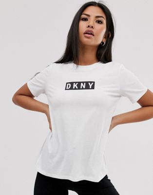 DKNY - T-shirt met logovlak-Wit