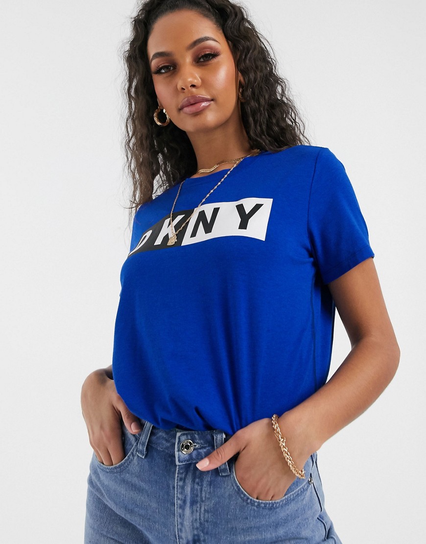 DKNY - T-shirt met logovlak-Blauw