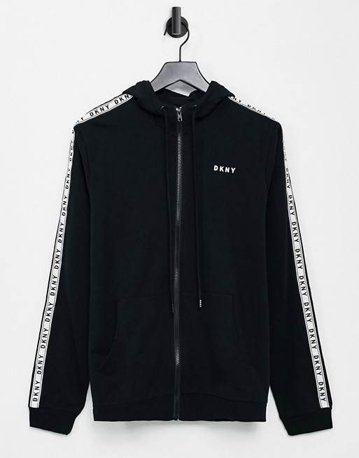 DKNY taped detail hoody in black