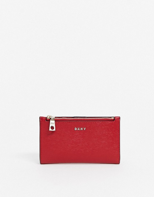 DKNY textured leather top zip detail purse