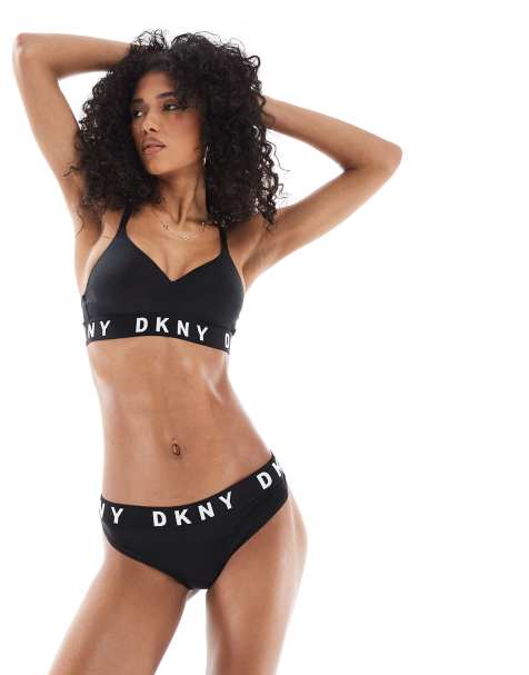 DKNY Thong in black/ white logo