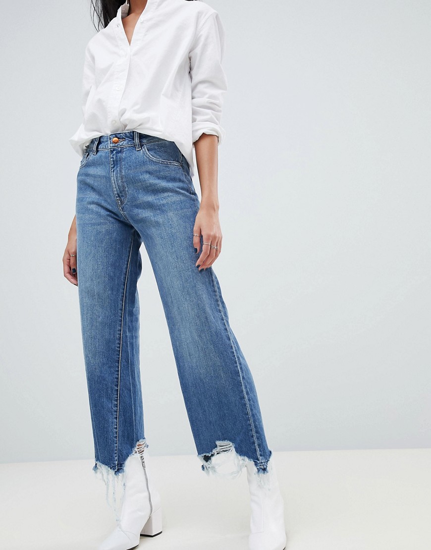 DL1961 – Hepburn – Jeans med hög midja och vida ben-Blå