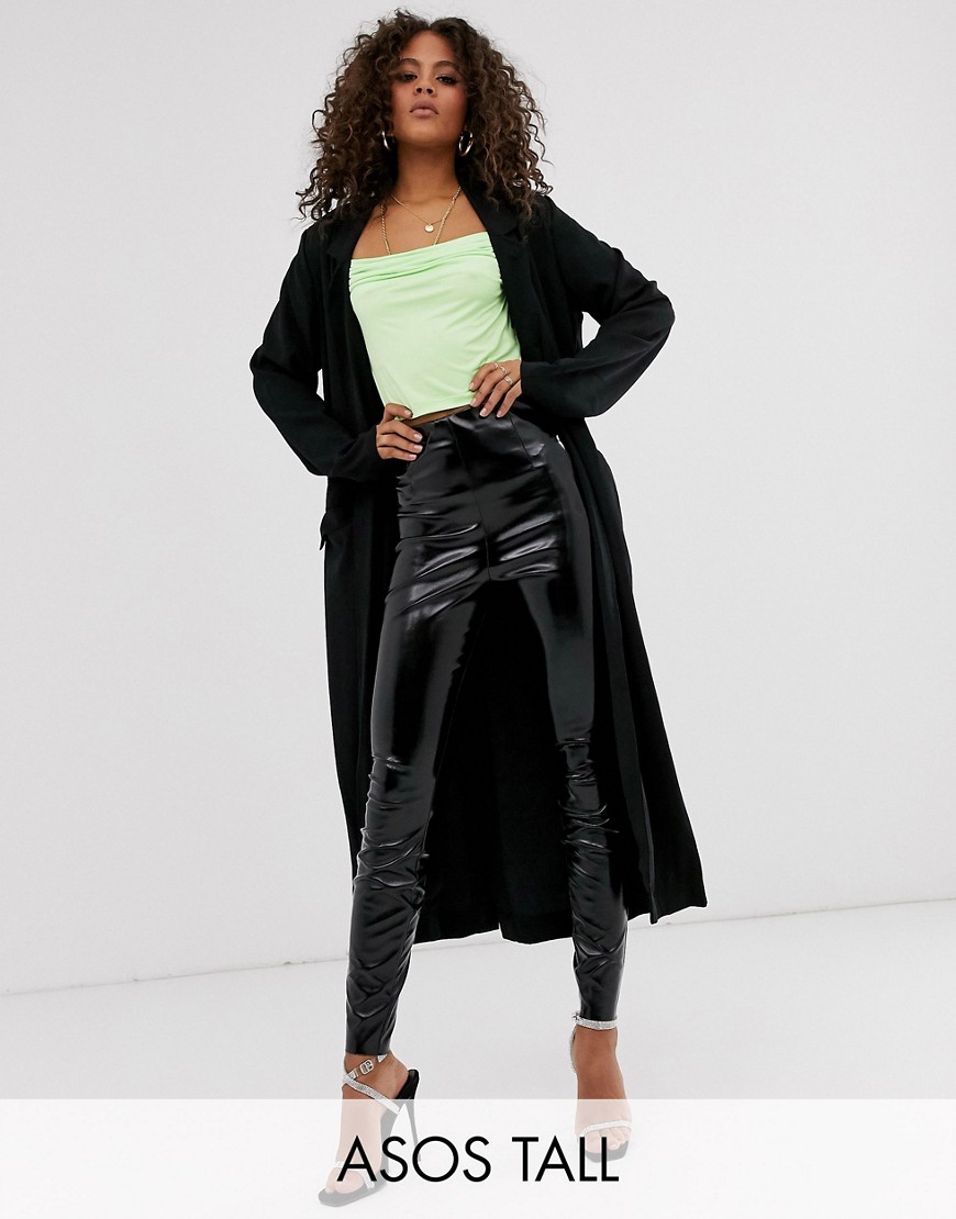 фото Длинное пальто asos design tall-черный asos tall