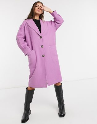 purple duster coat