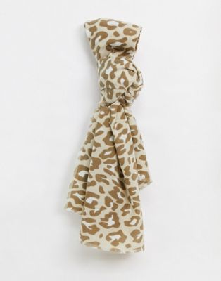 фото Длинный шарф с леопардовым принтом asos design-мульти