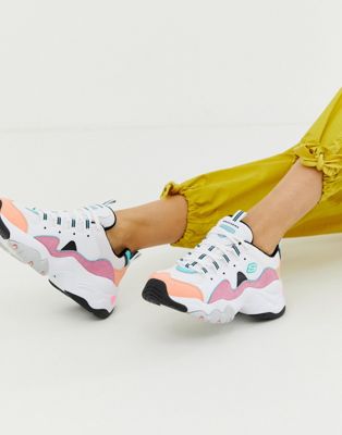 D'Lite chunky sneakers 3.0 i pastelfarver fra Skechers-Multifarvet