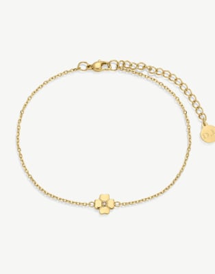 D.LOUISE Bridesmaid waterproof lucky clover bracelet in gold