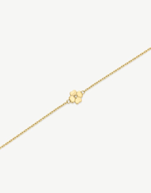 D.LOUISE Bridesmaid waterproof lucky clover bracelet in gold, 2 of 3