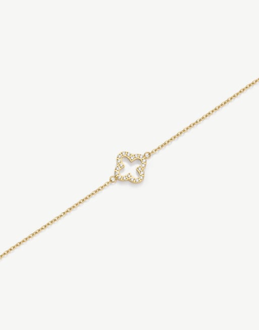 D.LOUISE Cz clover waterproof bracelet in gold  - GOLD
