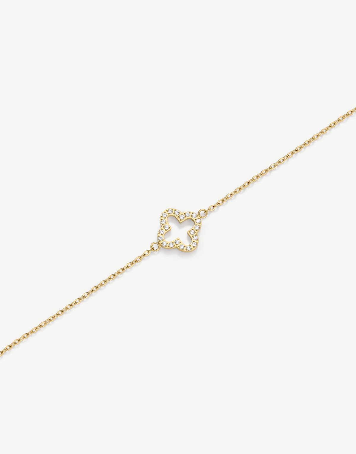 D.LOUISE Cz clover waterproof bracelet in gold