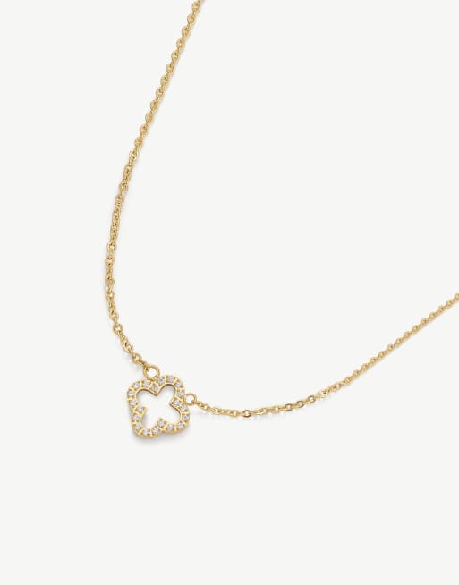 D.LOUISE Cz clover waterproof pendant in gold, 2 of 3
