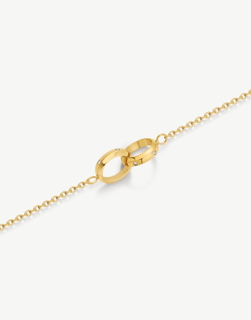 D.LOUISE Cz linked waterproof  bracelet in gold, 2 of 3
