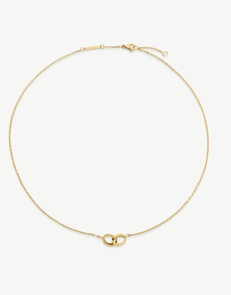 D.LOUISE Cz linked waterproof necklace in gold  - GOLD - view 1