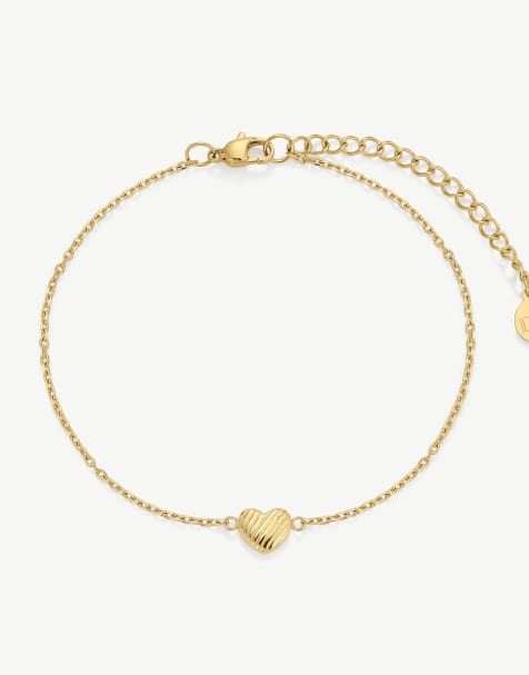 D.LOUISE Dainty waterproof  heart  bracelet in gold  - GOLD - view 1
