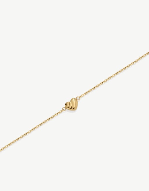 D.LOUISE Dainty waterproof heart bracelet in gold, 2 of 3