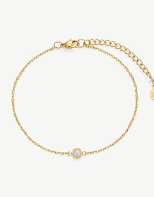 D. LOUISE Dainty waterproof pearl bracelet in gold