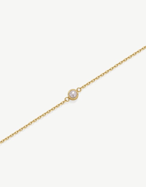 D.LOUISE Dainty  waterproof pearl bracelet in gold, 2 of 3
