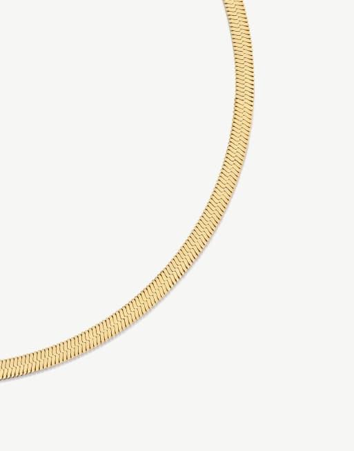 D.LOUISE Essentials waterproof snake chain necklace in gold, 2 of 3