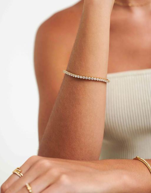 D.LOUISE Luxe waterproof  tennis bracelet 3mm 18 in gold   - GOLD