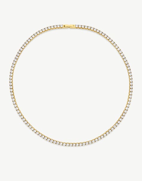 D.LOUISE Luxe waterproof tennis necklace 40cm in gold  - GOLD - view 1