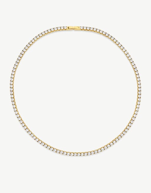 D.LOUISE Luxe waterproof tennis necklace 40cm in gold  - GOLD