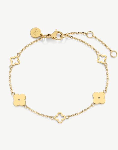 D.LOUISE Multi  clover waterproof bracelet in gold  - GOLD - view 1