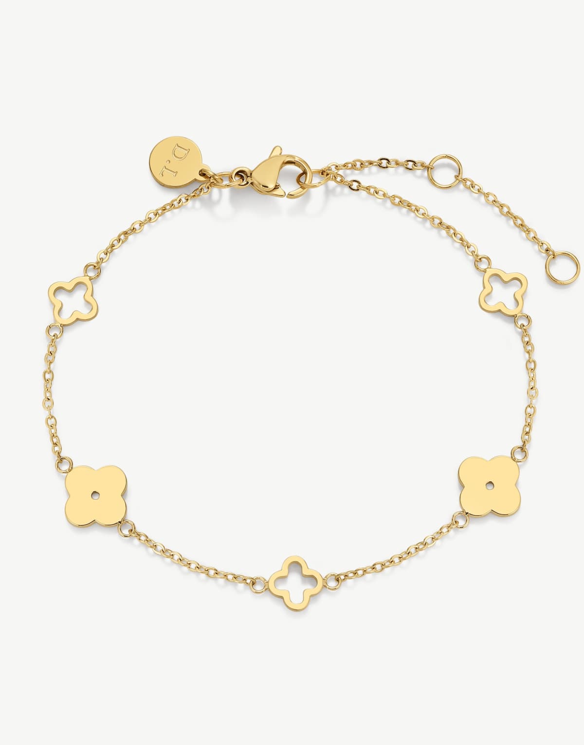 D.LOUISE Multi  clover waterproof bracelet in gold