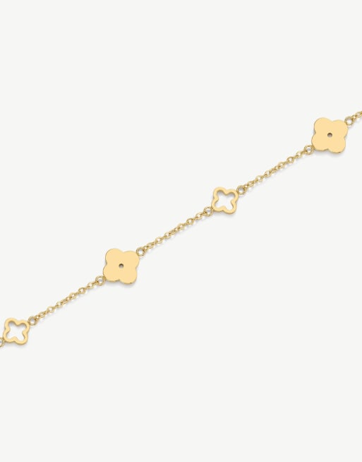 D.LOUISE Multi  clover waterproof bracelet in gold, 2 of 3