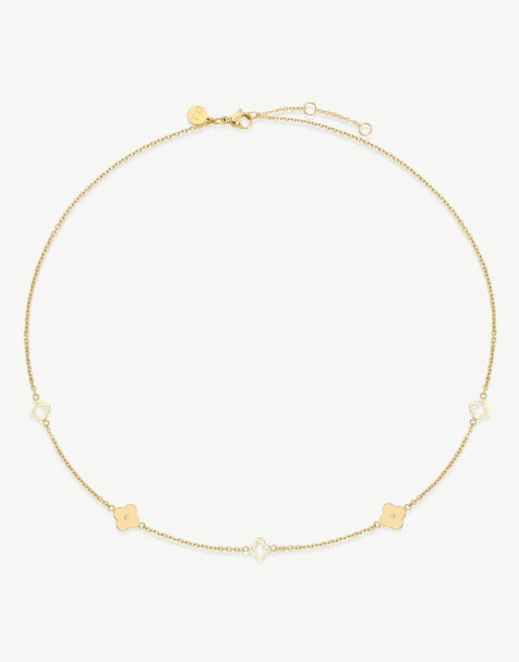 D.LOUISE Multi  clover  waterproof necklace in gold  - GOLD - view 1