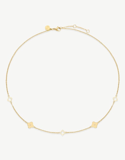 D.LOUISE Multi  clover  waterproof necklace in gold  - GOLD