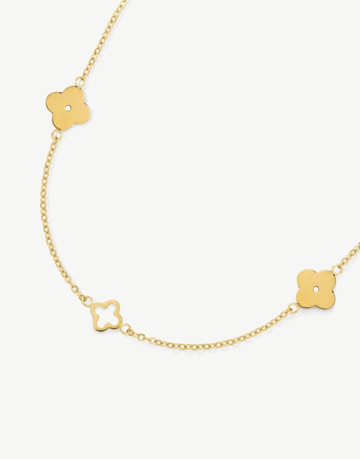 D.LOUISE Multi  clover  waterproof necklace in gold, 3 of 3