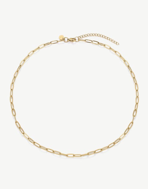 D.LOUISE Paperclip waterpoof necklace in gold  - GOLD - view 1